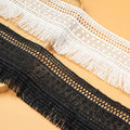 7CM Wide White Hollowed-out Milk Silk Embroidery Lace Trim for Women's Dress Decoration