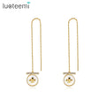 LUOTEEMI Trending Long 2023 Fashion Woman Wire Autumn Tiktok New Arrival Designer Elegant Party Seashell Earring