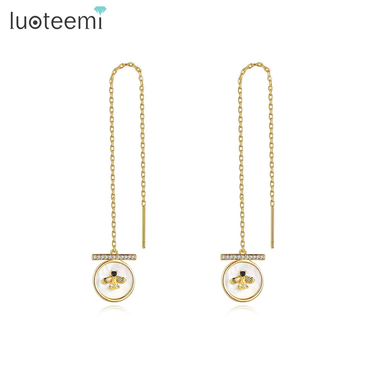 LUOTEEMI Trending Long 2023 Fashion Woman Wire Autumn Tiktok New Arrival Designer Elegant Party Seashell Earring