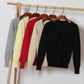 10%OFF Autumn New Women's Short Tops V-neck Knitted Cardigan Sweaters New Women's Coats Single Breasted Tops