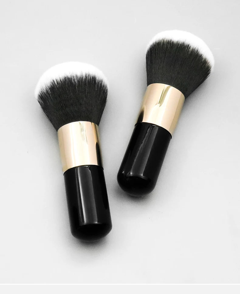 Hot Sale Wooden Handle Synthetic Hair Makeup Brush Stucco Large Black Synthetic Hair Face Makeup/blush/blendin