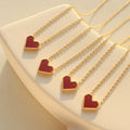 Unique Style Red Heart Charm 316L Stainless Steel Chain Women Choker Necklace P436