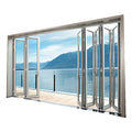 Factory Direct Sales Foldable Soundproof Heat Insulation Waterproof Aluminum Alloy Framed Tempered Glass Door/Window Living Room