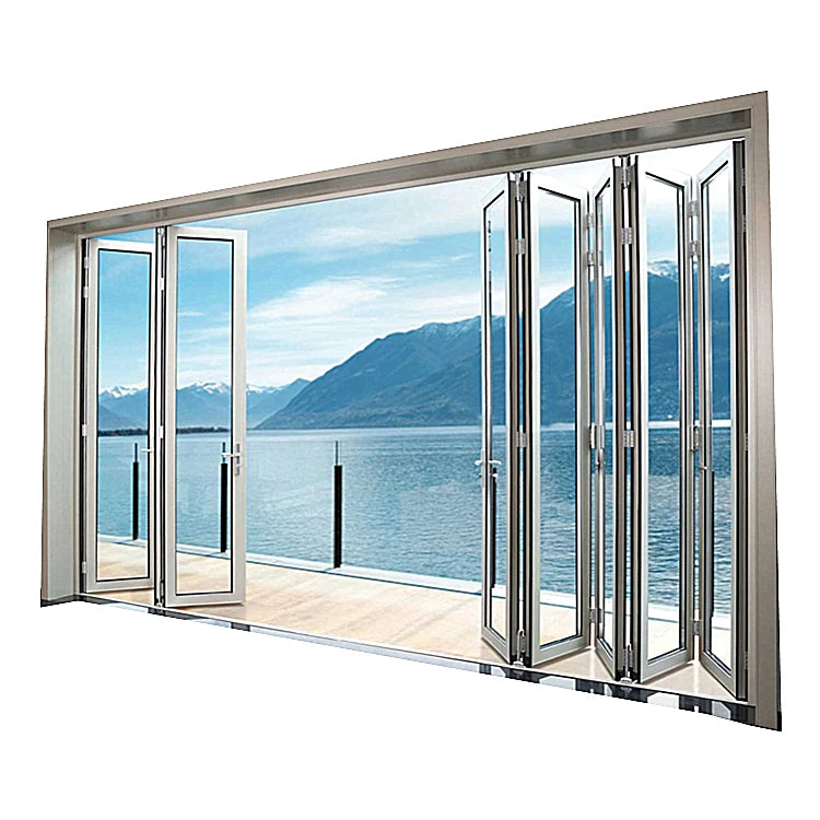 Factory Direct Sales Foldable Soundproof Heat Insulation Waterproof Aluminum Alloy Framed Tempered Glass Door/Window Living Room