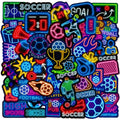50PCS Creative cool luminous football decals motivational sport neon soccer sticker