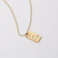 JOOLIM High End Stainless Steel You Are Loved Colorful Epoxy Pendant Beads Chain Necklace 18K Gold Plated Jewelry Wholesale