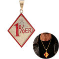 Custom Color Motorcycle Biker Jewelry Stainless Steel Diamond Shape Red Gold 1%er Biker Pendants Necklace for Club Members