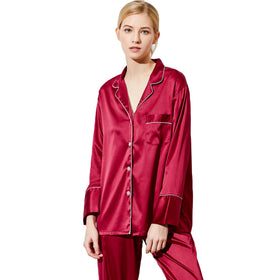 Fung 6001 Set Long-sleeved Pajamas Suit Women's Home Service Autumn Ladies Pajamas Rayon Satin Pajamas