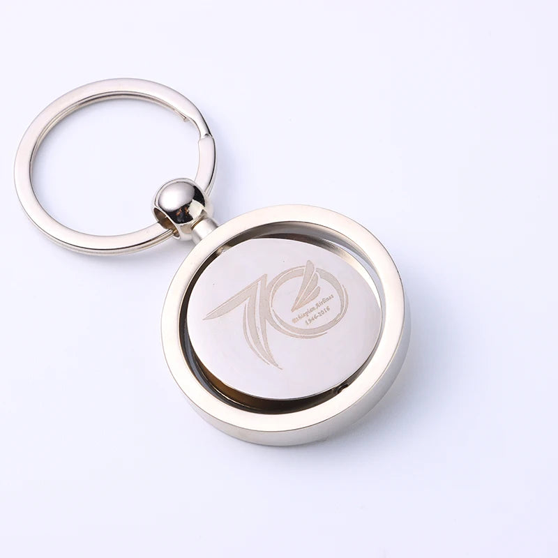 Wholesale Rotatable Custom Cheap Personalized Key Chain Character Metal Key Ring With Logo No Minimum
