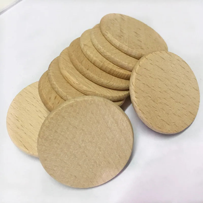 Custom Wholesale 38mm Round Beech Wood Disc