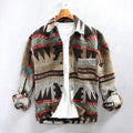 2024 High Quality Spring Fall Winter Vintage Aztec Male Coats Woolen Jacket for Men Wholesale