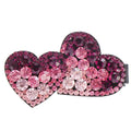HX-161 Women Girls Fashion Korea Style Flower Pattern Crystal Rhinestone Heart Shape Hair Clip & Pin Hair Decoration Party Gift