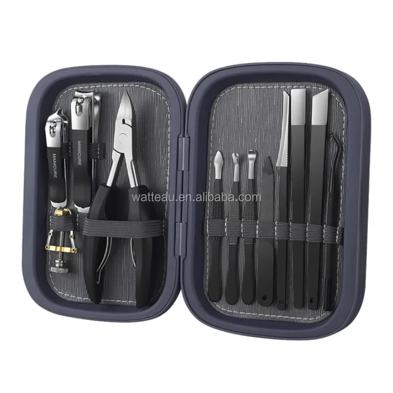 High Quality 12-in-1 Stainless Steel Nail Clipper Travel Grooming Kit Manicure Pedicure Set Custom Personal Care Beauty Care