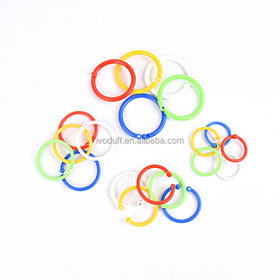 Ivoduff Wholesale Multi Color 24mm Round Shape Plastic Loose Leaf Book Ring