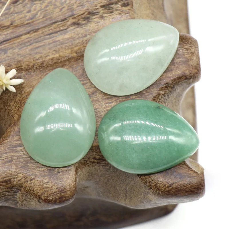 DIY Crystals Natural Green Aventurine Cabochon Gemstone drop Shape 15*20mm