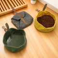 Wholesale Factory Outdoor Walking Dog Food Tray Waxes Canvas Dog Bowl Foldable Pet Bowl