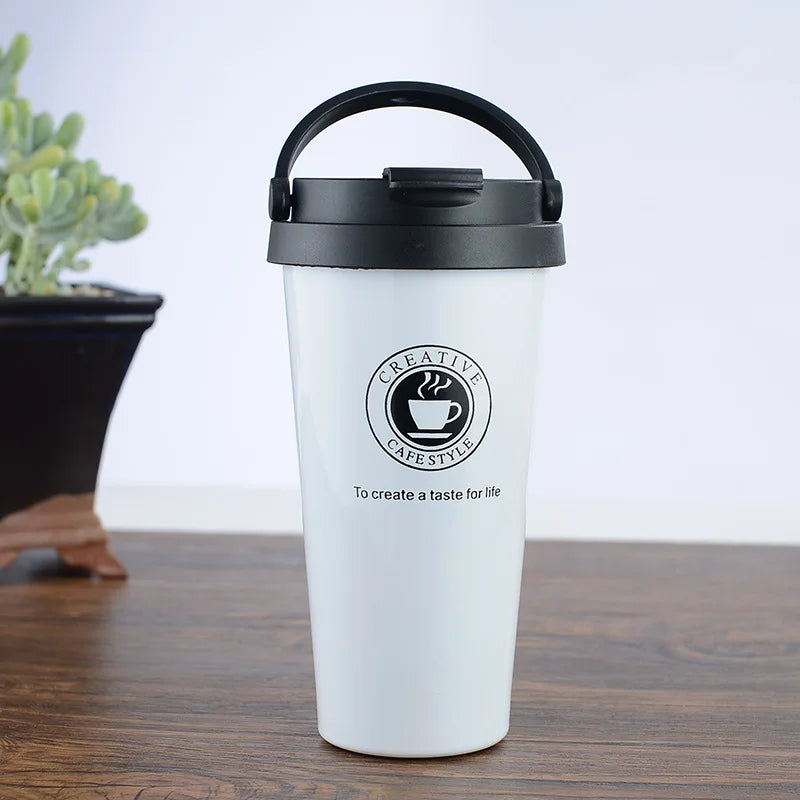 Creative Portable Coffee Cup Thermos Box Travel Mugs Tumbler Print Logo Stainless Steel with Lid Contemporary for 1 Users 350ml