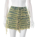 Guangzhou Auyan New Bright Fringe Tight Elastic-free Denim Short Jeans