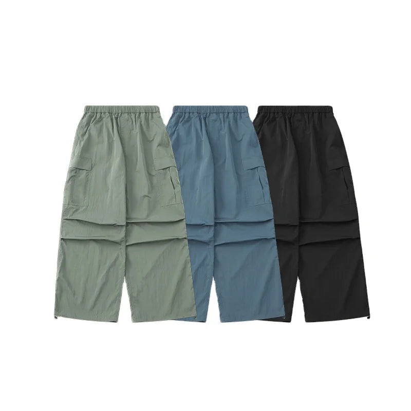 2023 Men's Pants Trousers Cargo Light Blue Baggy Pants Streetstyle Cotton Tactical Pants