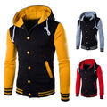 2024 Autumn and Winter New Hooded Baseball Shirt Men's Jacket Slim Fit Cardigan Short Fleece Sweatshirt