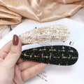 Korean Fancy 9cm Large Fabric Plaid  Water Drop Hairpin Hair Clip Designers Women Rough Fringe Hair Accessories Clips