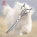 Fenice Professional 7 Inch JP VG10 Steel Super Curved 38 Dog Grooming Shears Curved Chunker Scissors for Dogs Thinning Rate 80
