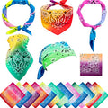 12 Piece 100% CottoCustom Printed Tie Dye Novelty Gradient Breathable Double Sided Classic Paisley Regular Bandanas