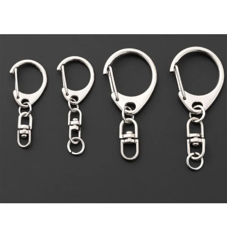 Metal C Shape Keychain Key Ring With 8 Shape Chain Metal Key Buckle Hook for DIY Crafts