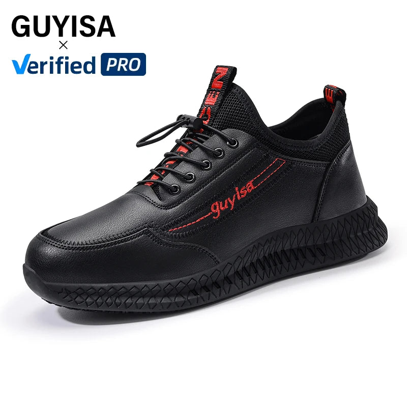 GUYISA Chef's Shoes  Microfiber Upper Leisure Series  Non-Slip Solid  SRC Black Outsole  Chef Shoes for Men