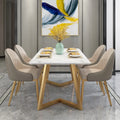 Marble Dining Table Household Small Apartment Dining Table Dining Table and Chair for 4 People Hotel Iron Nordic Light Luxury