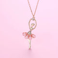 Exquisite Dancing Girl Ballerina Dancer Ballet Pendant Necklace Charm Color Zircon Choker Surprise Jewelry Gift for Women Girls