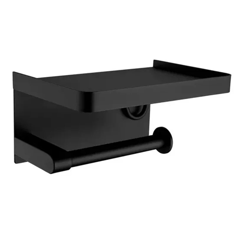 304 Stainless Steel Modern Wall-Mounted Eco-Friendly Toilet Paper Holder with Shelf for Home Bathroom
