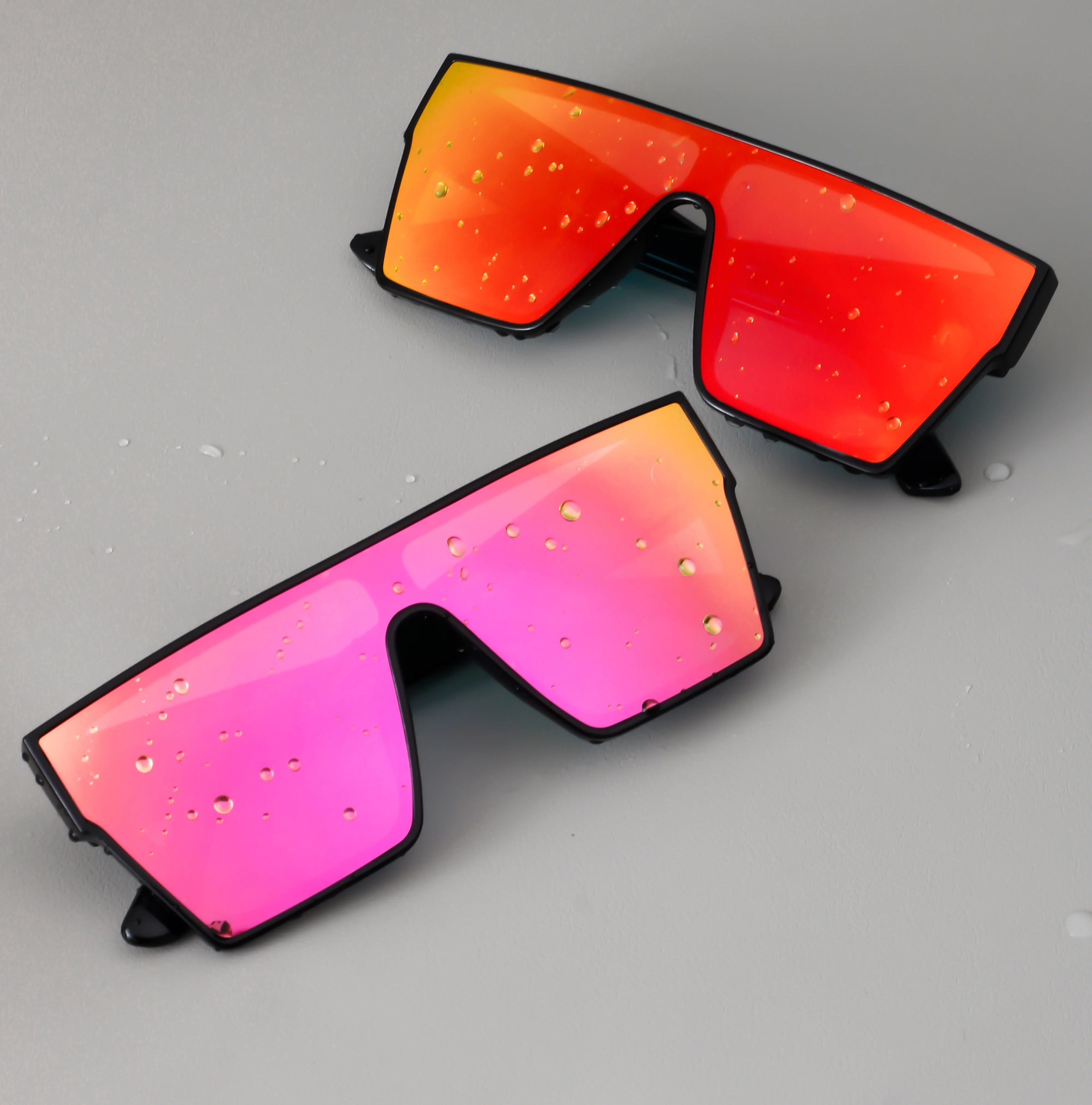 Lmamba Custom 21041 Custom Classic One Piece Oversized Square Mirror Lens Sports Sunglasses Luxury Brand Sun Glasses