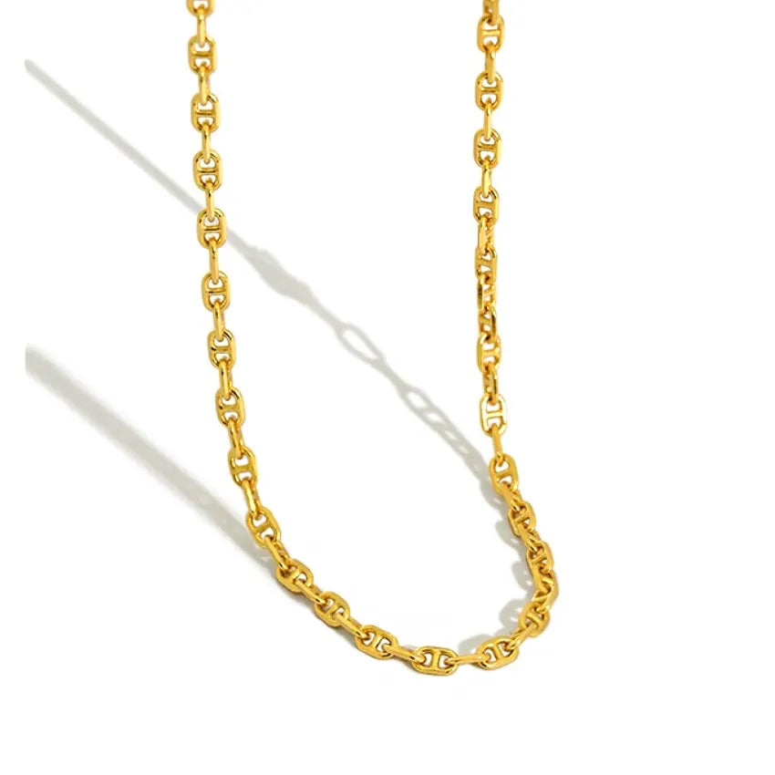 MN00708 Trendy Chain Necklaces Factory Wholesale 925 Sterling Silver Jewelry Trendy Korean Chain Necklace