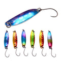 WEIHE 3.5g 4cm 6 Colors Artificial Hard Metal Spoon Fishing Lure With Hook Trout Fishing Lures