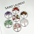 Wholesale 7 Chakra Tree of Life Pendulum Round Necklace Pendant Natural Quartz Crystal Stone Pendants for Jewelry Making