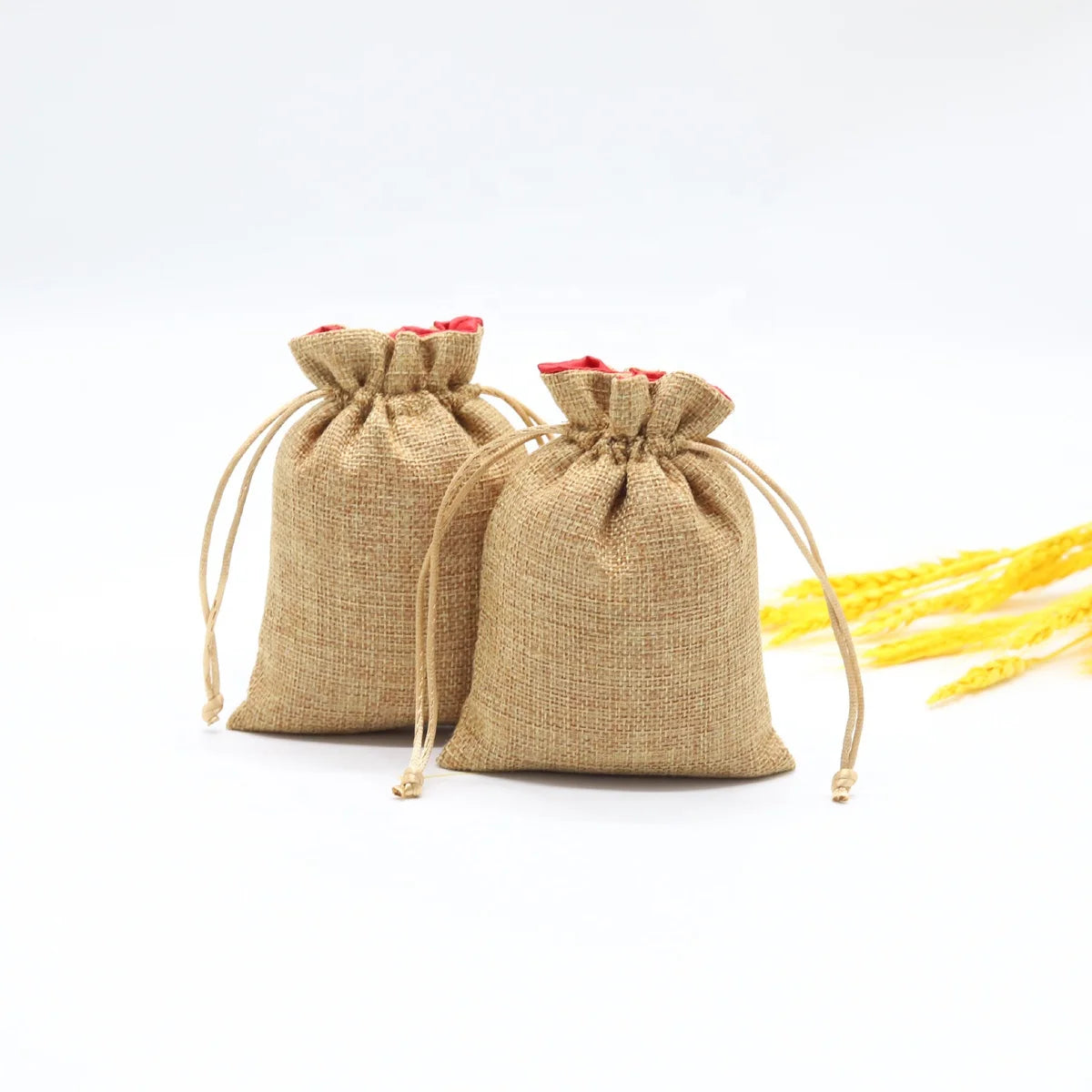 Eco-Friendly Natural Linen Drawstring Bag Jute Burlap Hemp Dust Bag for Gift Packaging