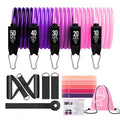 18-Piece Pull Rope Fitness Set 150lb TPE Resistance Bands Tube 11-Pack Toning Loop for Exercises