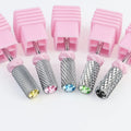 TSZS Professional Pink With Diamond Head Tungsten Carbide Nail Drill Bit Nail Cuticle Bit Electric Drill Machine Accessories