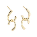 Fashion Silver S925 Gold Plated Double c Dangle 18K Stud Earrings Geometric for Women Jewellery