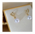 E2266 10-11mm DIY Natural Freshwater Pearl Charm Earrings Mounting Accessory 925 Sterling Silver Gold Plated  Jewelry for Women