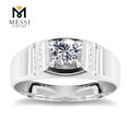 Messi Jewelry 14k 18k White Solid Gold Men Rings With Moissanite Diamond Wedding Bands and Rings Men Jewelry