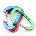 Custom Engraving Logo Large 8# Swivel Spring Hook Clip Snap D Ring Black Engraved Aluminum Carabiner Clip and Hook