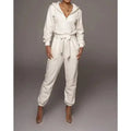 Customized Jumpsuit Wholesale Best Selling Ladies Hoodie Jumpsuit Causal Half Zip One Piece Jumpsuits for Women