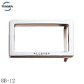 Custom Silver Color Alloy Western Belt Buckle Rectangle Hardware for Leather Waist-for Garments & Bags Zinc Material