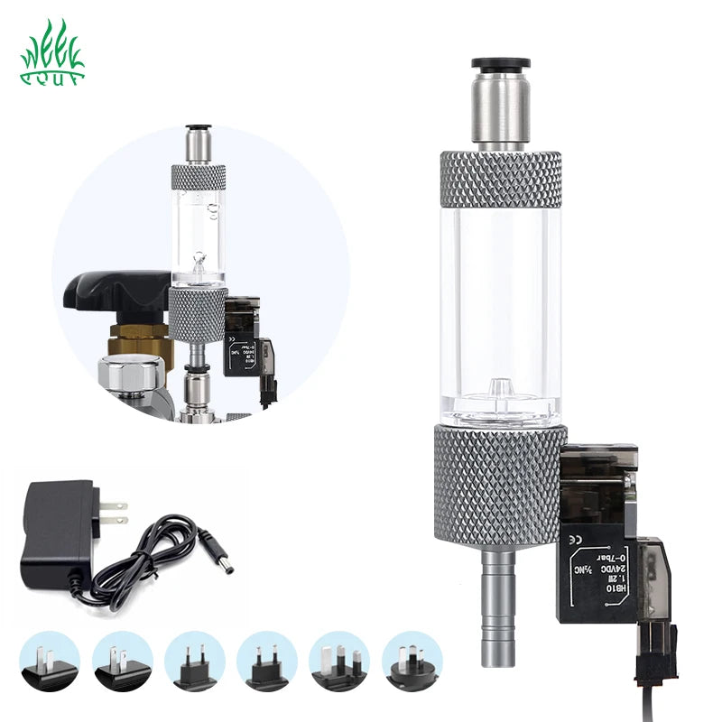 CO2 Solenoid Valve Bubble Counter Low Voltage Timer Control Accessories Use for CO2 System Equipment Pressure Reducing