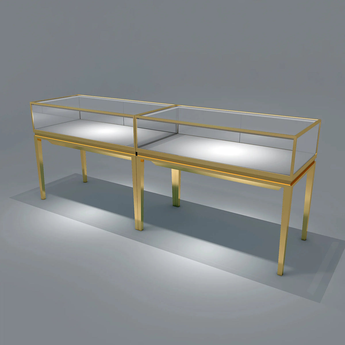 Stainless Steel Store Jewellery Kiosk Luxury Jewellery Showroom Counter Glass Jewelry Display Showcase Jewelry Cabinets MegaBDM