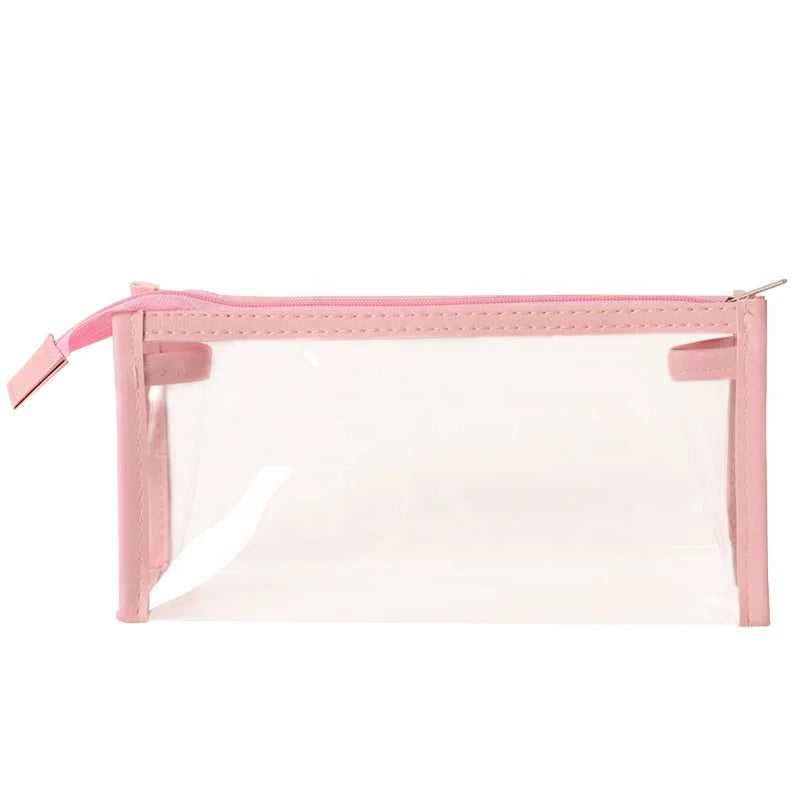 Transparent PVC Pencil Bag with Large Capacity & Zipper for School Students