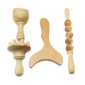 Professional Wooden Sturdy Lymphatic Drainage Straight Roller Kit Wood Maderotherapy Tool Set for Reduces Deep Pain