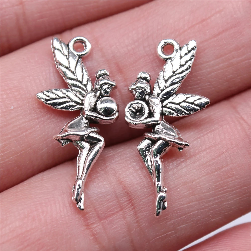 WYSIWYG 100pcs/bag 26x11mm Angel Charms for Jewelry Making ABD-C11424